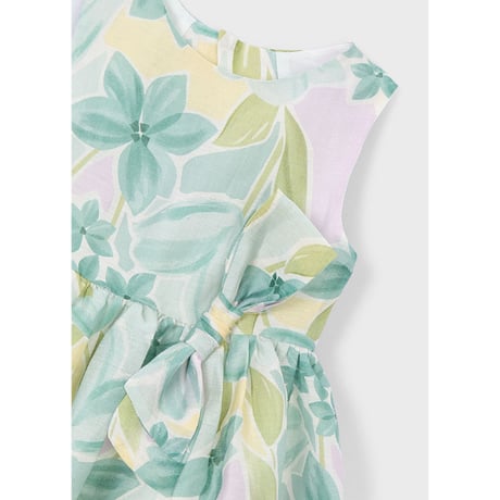 〈mayoral〉Botanical print dress (blue) ※KIDS