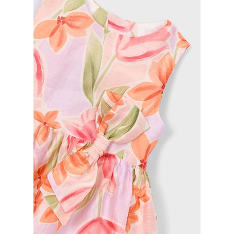 〈mayoral〉Botanical print dress (pink) ※KIDS