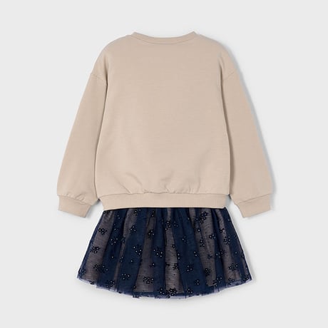 〈mayoral〉Pullover and tulle skirt set (navy) ※KIDS