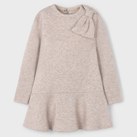 〈mayoral〉Big ribbon dress (beige) ※KIDS