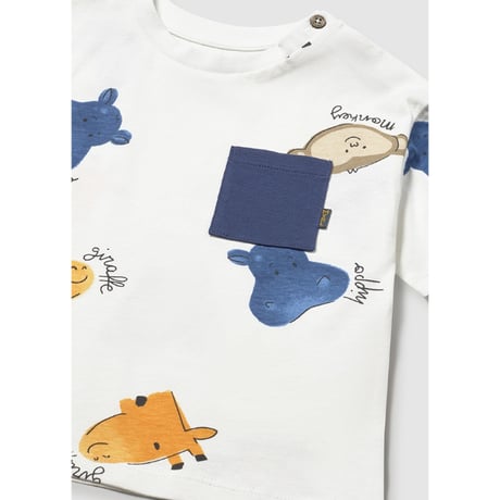 〈mayoral〉Animal print T-shirt with pocket ※BABY