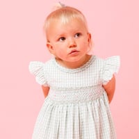 〈Albetta〉Gingham Dress (Mint green）※BABY&KIDS