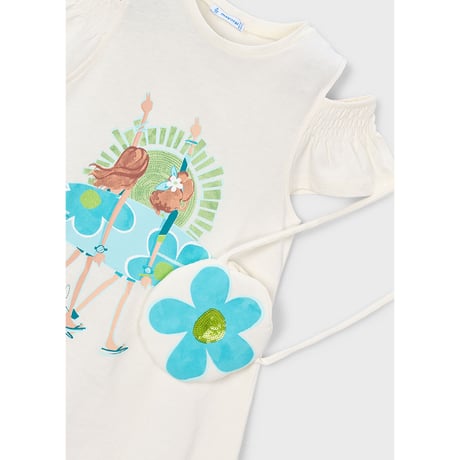 〈mayoral〉One-piece dress with pochette (white) ※KIDS