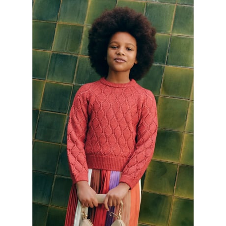 〈Abel&Lula〉Openwork knit (red) ※KIDS&JUNIOR