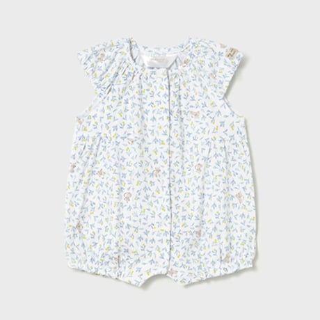 〈mayoral〉floral print romper  (blue) ※BABY