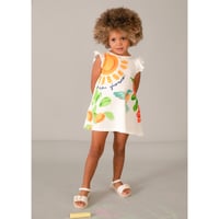 〈mayoral〉A-line print dress (white) ※KIDS