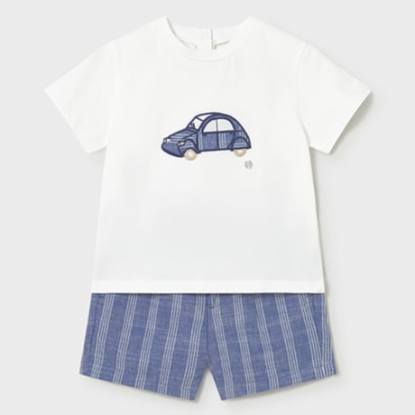 〈mayoral〉Car T-shirt and shorts 2PSet (blue) ※BABY