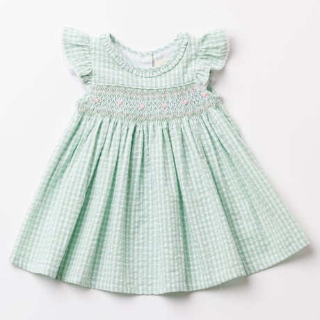 〈Albetta〉Gingham Dress (Mint green）※BABY&KIDS