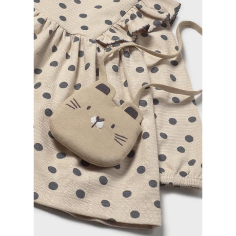 〈mayoral〉Polka dot dress with pochette (beige)※BABY