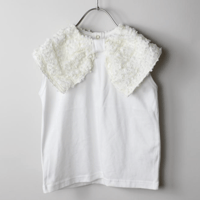 〈MAAROOK〉Snow Willow Ribbon Collar Jersey T-Shirt(white) ※BABY/KIDS/JUNIOR