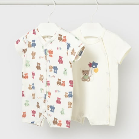 〈mayoral〉rompers 2P Set (white) ※BABY