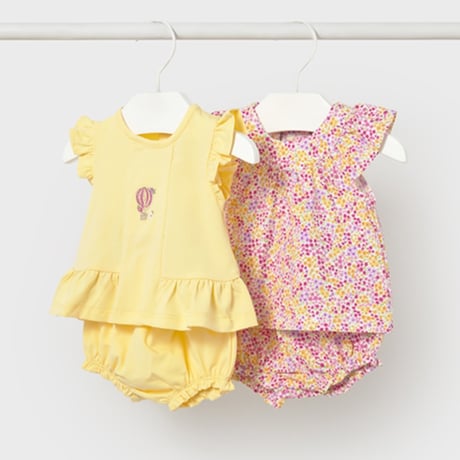 〈mayoral〉Two sets of tops and bloomers (yellow) ※BABY