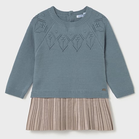 〈mayoral〉Decorative knit dress (blue) ※BABY