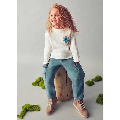 〈mayoral〉Long sleeve T-shirt with lace pocket (Ivory) ※KIDS