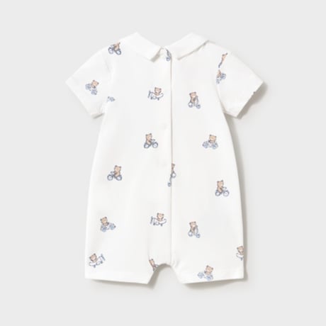 〈mayoral〉Collared romper 2-piece set (blue) ※BABY