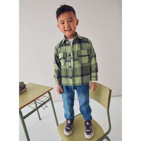 〈mayoral〉check shirt (green) ※KIDS