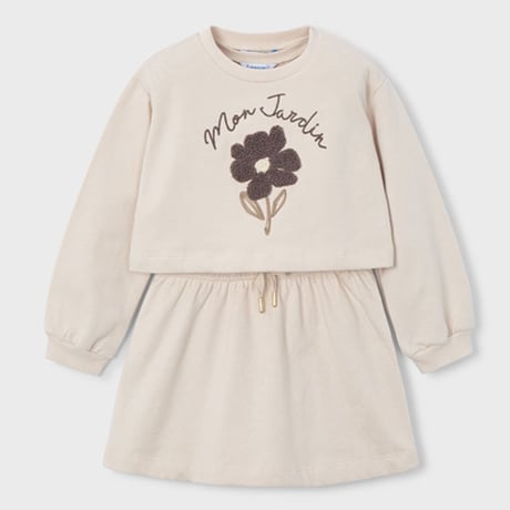 〈mayoral〉Short top and dress set (ivory) ※KIDS
