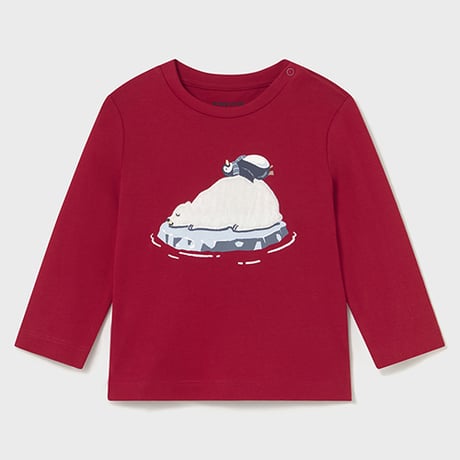 〈mayoral〉Penguin and Bear long sleeve t-shirts  (red) ※BABY