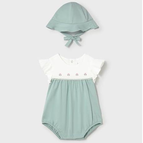 〈mayoral〉rompers and baby hat (green) ※BABY