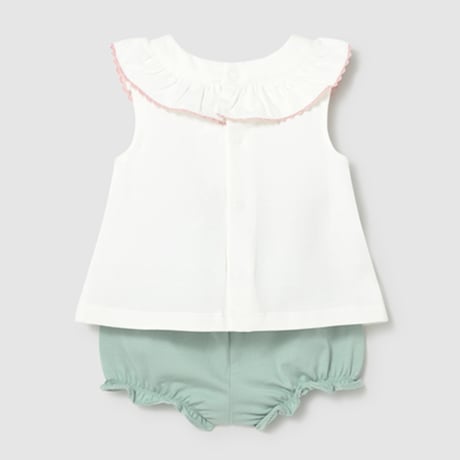 〈mayoral〉Two sets of tops and bloomers (green) ※BABY