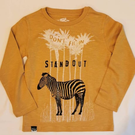 〈LION of LEISURE〉"Zebra" long sleeve t-shirts (Mustard) ※KIDS