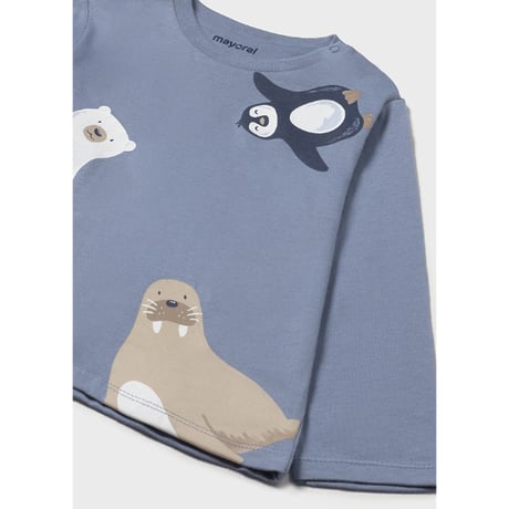 〈mayoral〉Animal long-sleeved top (blue) ※BABY