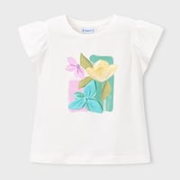 〈mayoral〉Flower motif T-shirt (white) ※KIDS