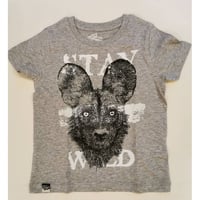 〈LION of LEISURE〉"AFRICAN WILD DOG " t-shirts (Gray) ※JUNIOR