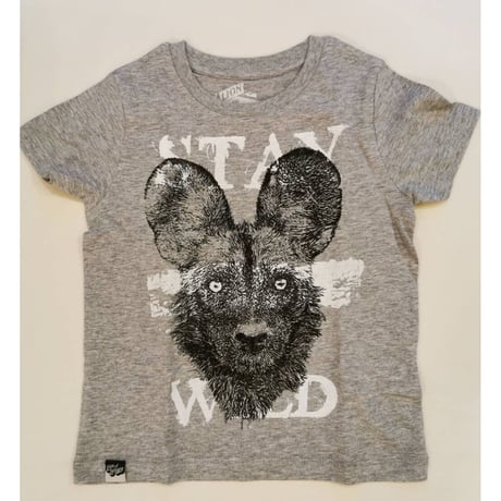 〈LION of LEISURE〉"AFRICAN WILD DOG " t-shirts (Gray) ※JUNIOR