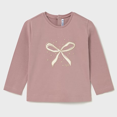 〈mayoral〉Ribbon Print Long Sleeve T-Shirt (pink)※BABY