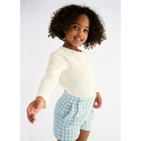 〈Abel&Lula〉tweed shorts (blue) ※KIDS&JUNIOR