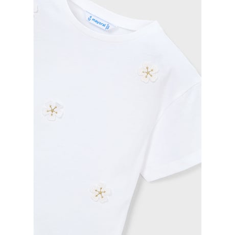 〈mayoral〉Flower motif T-shirt (white) ※KIDS