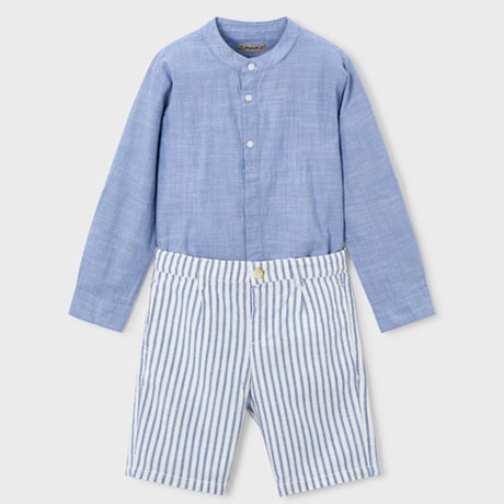 〈mayoral〉Collarless shirt and bottom set  ※KIDS