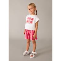 〈mayoral〉French sleeve top and shorts 2-piece set  (pink)