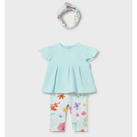 〈mayoral〉Top and bottom set with headband(blue) ※BABY