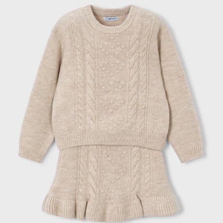 〈mayoral〉Fisherman's sweater setup (beige) ※KIDS