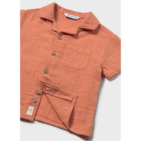 〈mayoral〉Gauze open-collar shirt (terracotta) ※BABY