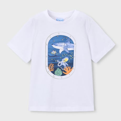 〈mayoral〉Submarine print T-shirt (white) ※KIDS