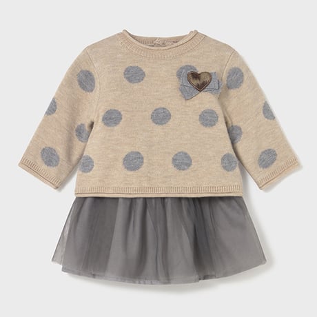〈mayoral〉Sweater and tulle dress (beige)※BABY
