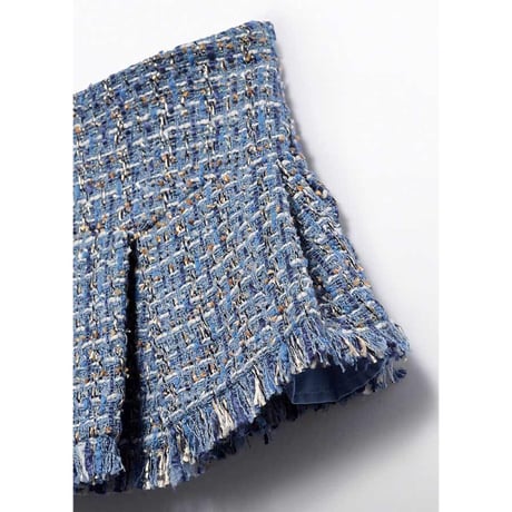〈Abel&Lula〉tweed skirt (blue) ※KIDS&JUNIOR