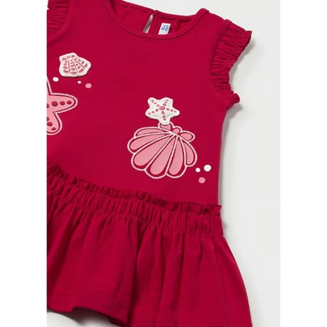 〈mayoral〉Shell appliqué dress (red) ※BABY