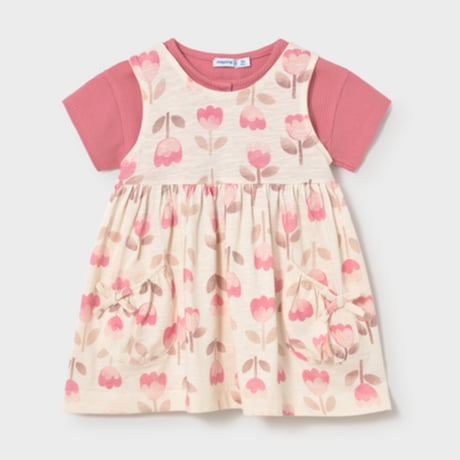 〈mayoral〉Cardigan and dress set (pink) ※BABY