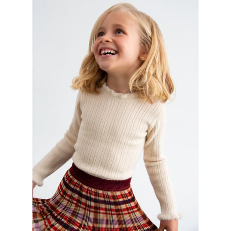 〈Abel&Lula〉Mohair rib knit (white) ※KIDS&JUNIOR