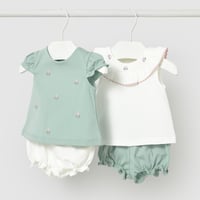 〈mayoral〉Two sets of tops and bloomers (green) ※BABY