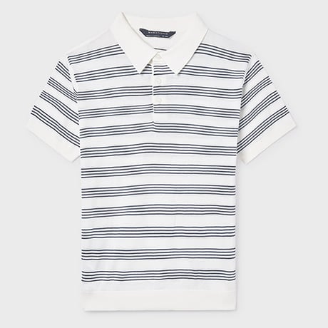 〈mayoral〉Knit polo ( navy blue border)※JUNIOR