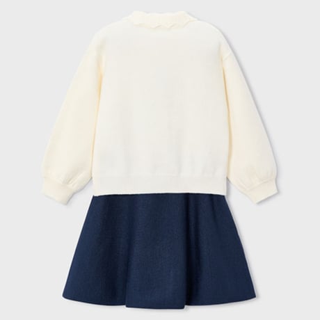 〈mayoral〉Floral sweater and skirt (navy) ※KIDS