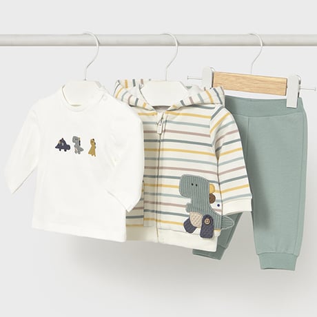 〈mayoral〉T-shirt and pants 3PSet (green) ※BABY