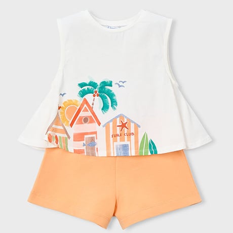 〈mayoral〉Tank top and shorts 2-piece set  (orange)