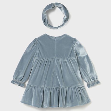 〈mayoral〉Headband and velour dress set (blue)※BABY