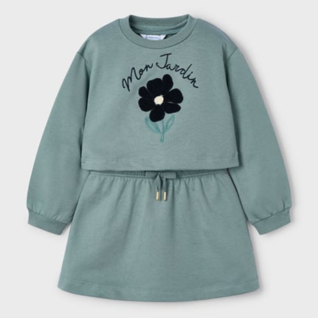 〈mayoral〉Short top and dress set (green) ※KIDS